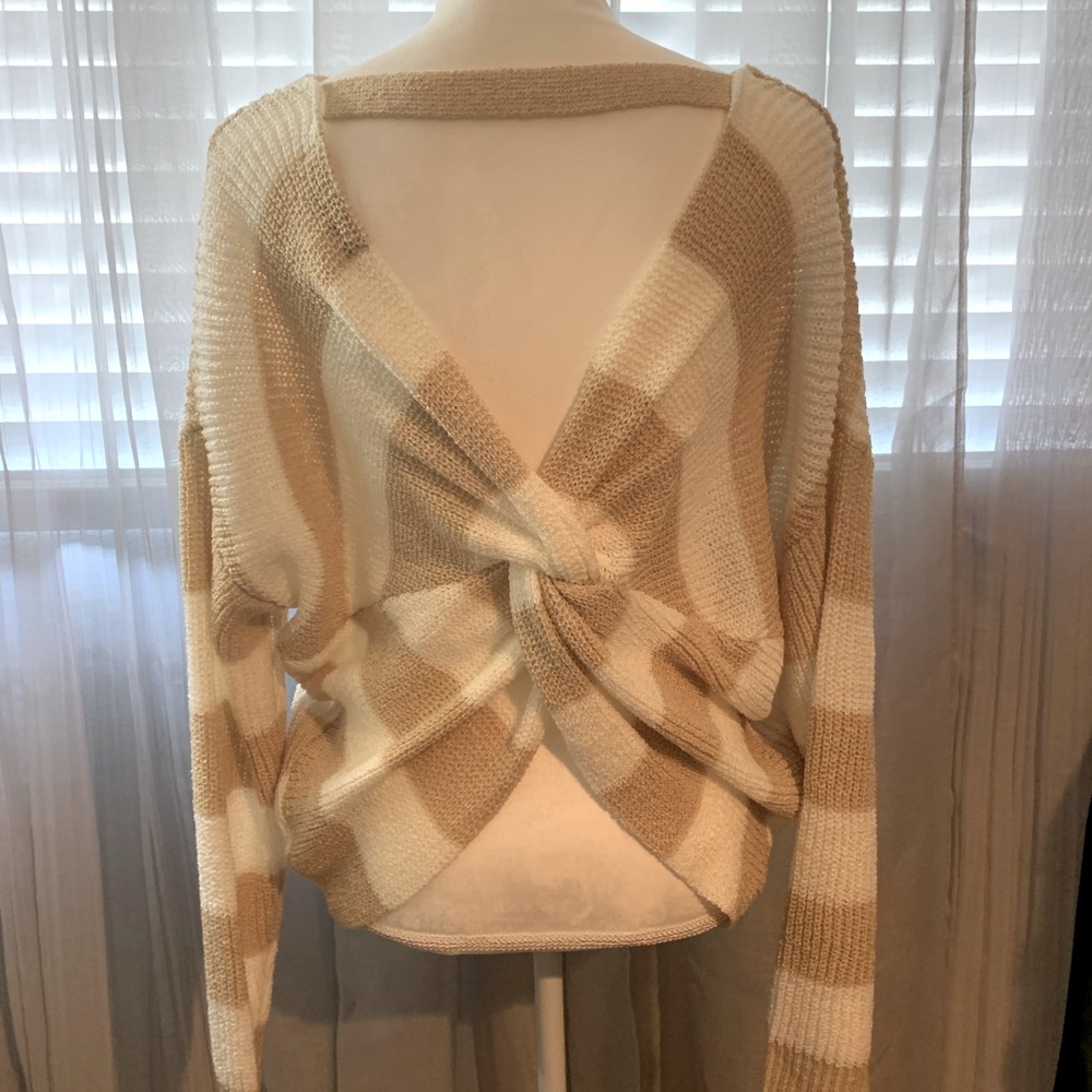 Fun Twisted Back Sweater